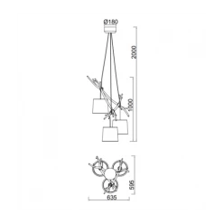Mantra Suspensions Suspension/lustre Naturel Bois Clair Et Lin H100cm -Luminaires Bord de mer Soldes suspension lustre naturel bois clair et lin h100cm